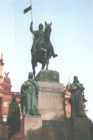 Statue of Saint Wenceslaus in Wenceslas Square in Prague